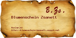 Blumenschein Zsanett névjegykártya